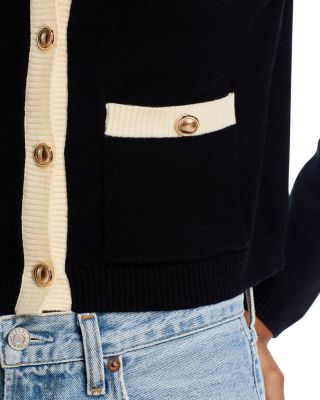 Contrast Border Button Front Cardigan