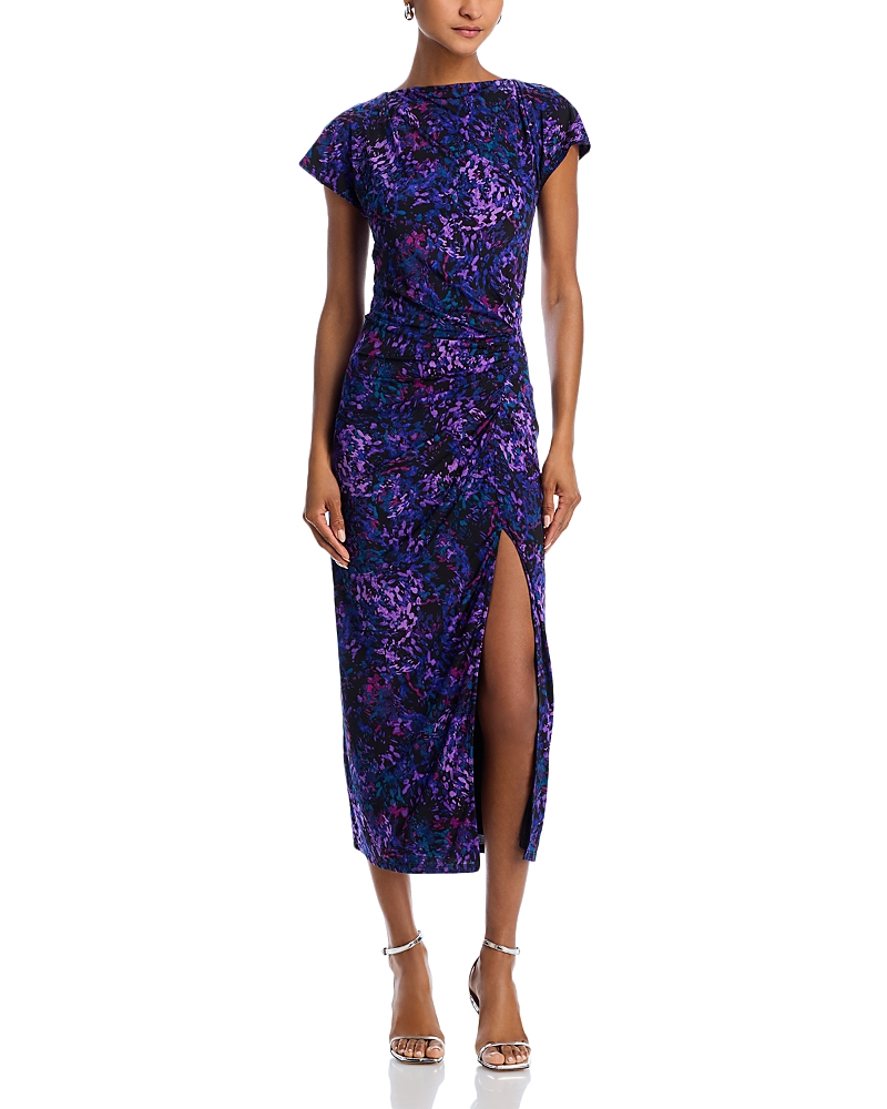 AQUA JERSEY SHORT SLEEVE MIDI DRESS - EXCLUSIVE