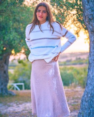 Sequinned Striped Sweater