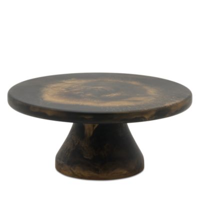 Hugo Black and Gold Swirled Large Cake Stand