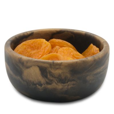 Hugo Black and Gold Swirled Resin Serving Bowl, Set of 2
