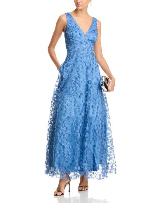 3D Flower V Neck Gown