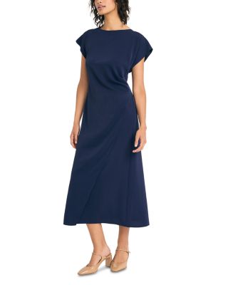 Faux Wrap Midi Dress