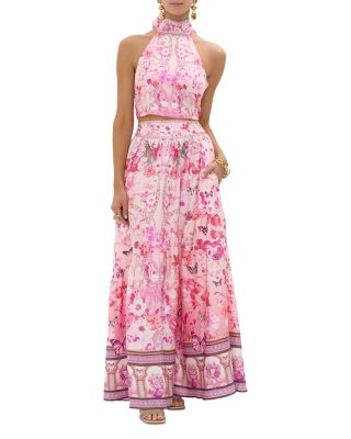 Silk Halter Top in Botanical Novella