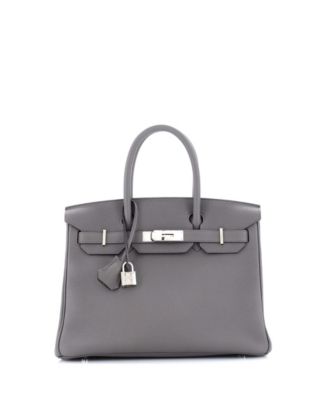 Pre-Owned HERMÈS - Birkin 30 Handbag Grey Togo with Palladium Hardware