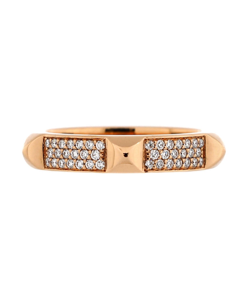 PRE-OWNED HERMES PRE-OWNED HERMES CLOU D'H RING 18K ROSE GOLD WITH DIAMONDS