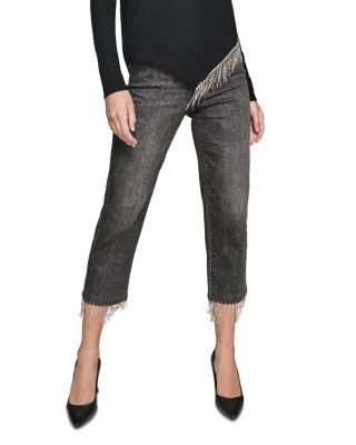 デニム・ジーパン Karl Lagerfeld Rhinestone fringed jeans Women's RHINESTONE FRINGED JEANS by KARL LAGERFELD | Free