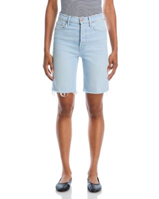 Rider High Rise Denim Bermuda Shorts in Cowabunga