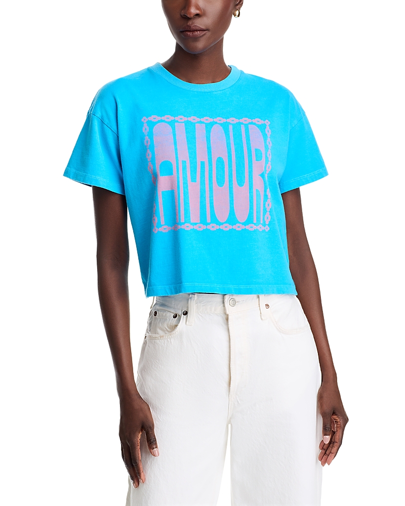 Mother The Grab Bag Crop T-shirt Amour T-shirt In Amour