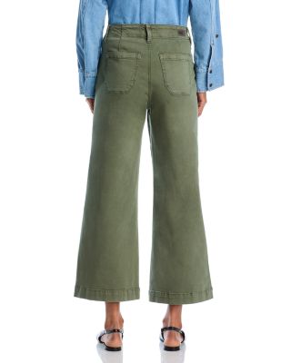 Anessa High Rise Wide Leg Ankle Jeans in Vintage Ivy Green