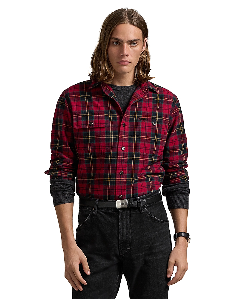 Polo Ralph Lauren Classic Fit Plaid Oxford Button Down Shirt In Red/black