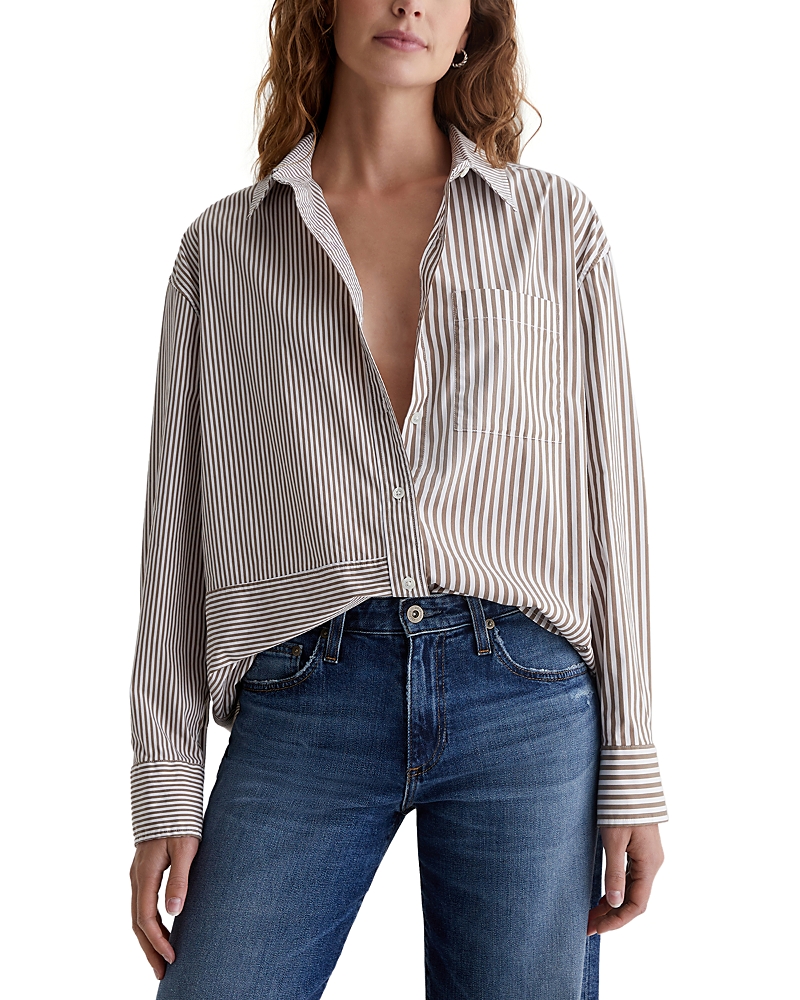 Ag Relaxed Button Front Stripe Shirt