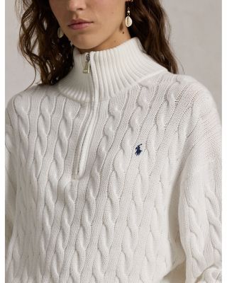 Quarter Zip Cable Knit Sweater