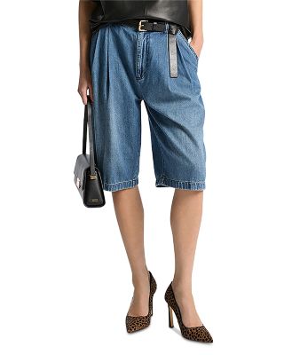【関税&送料込】Michael By Michael Kors Denim Shorts Denim Belted Shorts | Michael Kors [US]