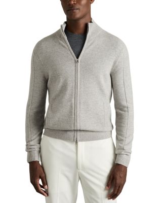 REISS - Regular Fit Wool Zip Front Sweater