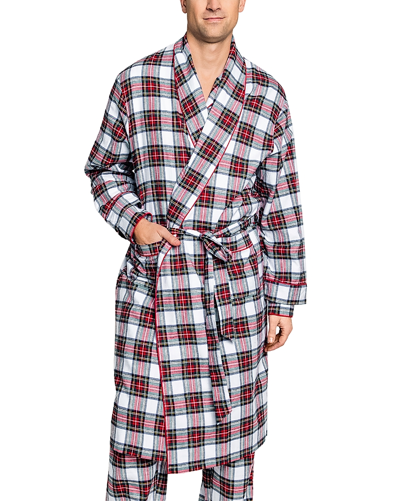 Petite Plume Balmoral Tartan Brushed Cotton Twill Robe In Balmoral Tartan