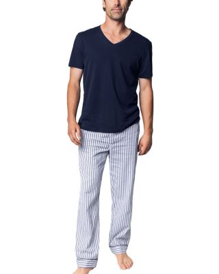 Cotton Twill Ticking Stripe Pajama Pants