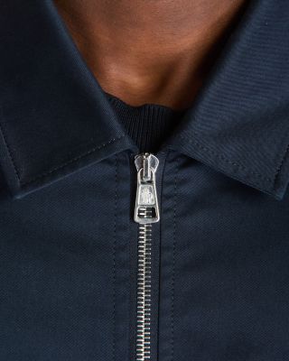 Cotton Stretch Garbardine Zip-Up Shirt Jacket