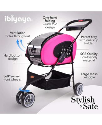  5-in-1 Pet Carrier with Backpack, Pet Carrier Stroller, Shoulder Strap, Carriers with Wheels for Dogs and Cats