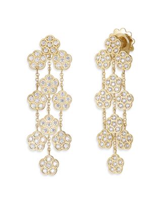 Roberto Coin - 18K Yellow Gold Diamond Daisy Chandelier Earrings