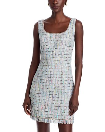 Novi Tweed Fringe Trim Mini Dress