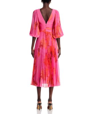 Printed Chiffon Pleated Dress
