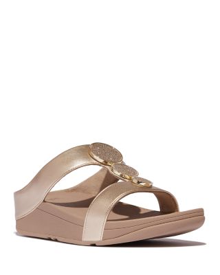 Women's Halo Embellished Wedge Slide Sandals