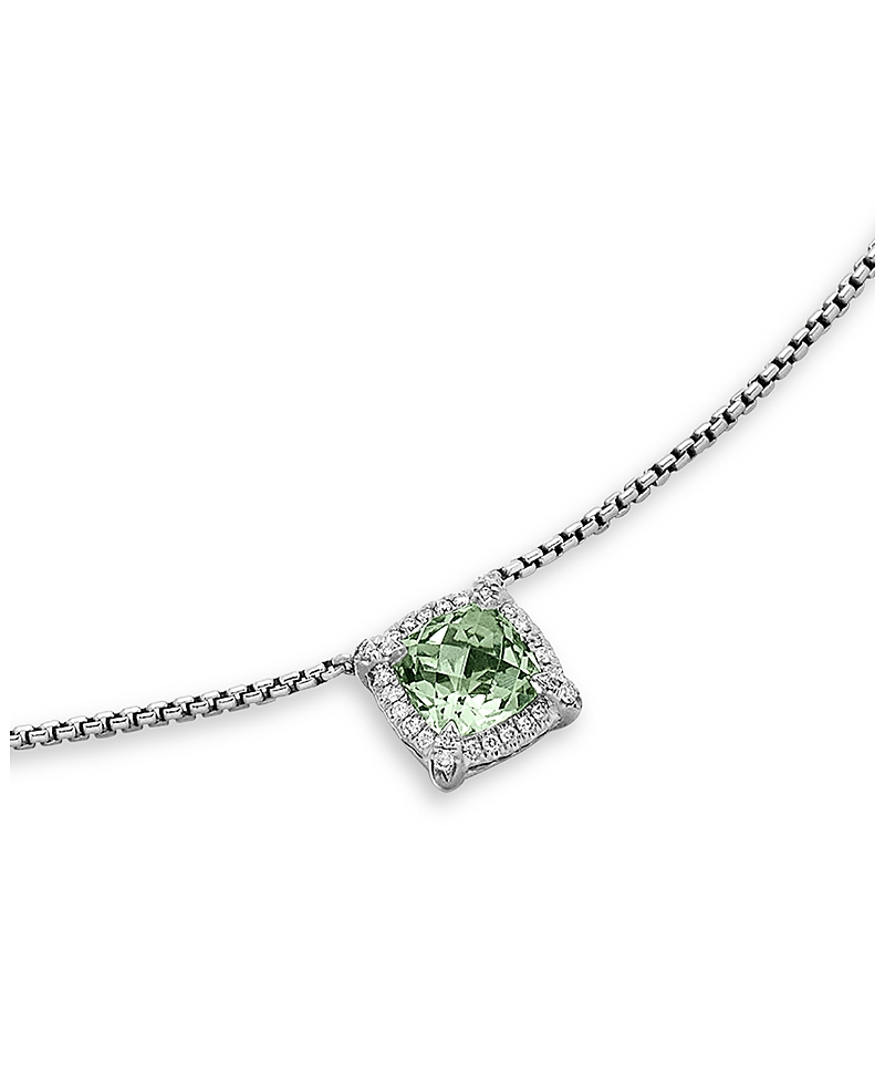 David Yurman Sterling Silver Chatelaine Prasiolite & Diamond Pendant Necklace, 18 - Exclusive