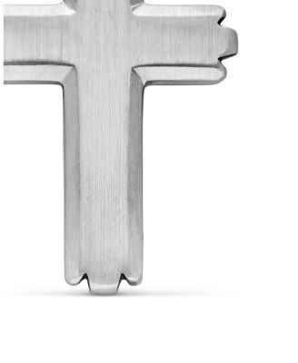 Men's Deco Cross Pendant in Sterling Silver, 34mm