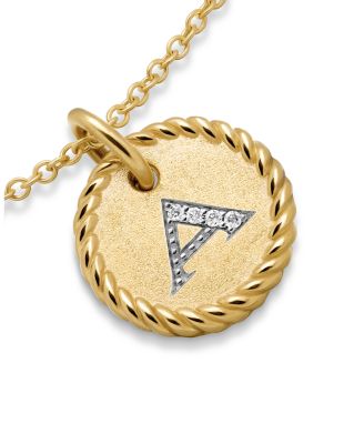 Cable Collectibles Initial Pendant with Diamonds in Gold on Chain, 16-18"