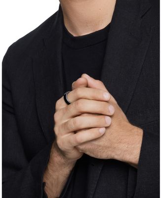 Men's Streamline&reg; Band Ring in Black Titanium, 6mm