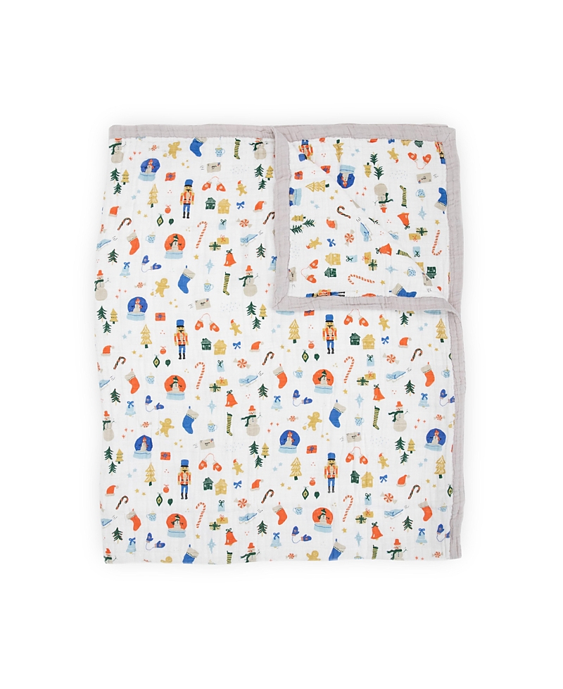 Little Unicorn Unisex Cotton Muslin Quilted Throw - Baby In Christmas Time