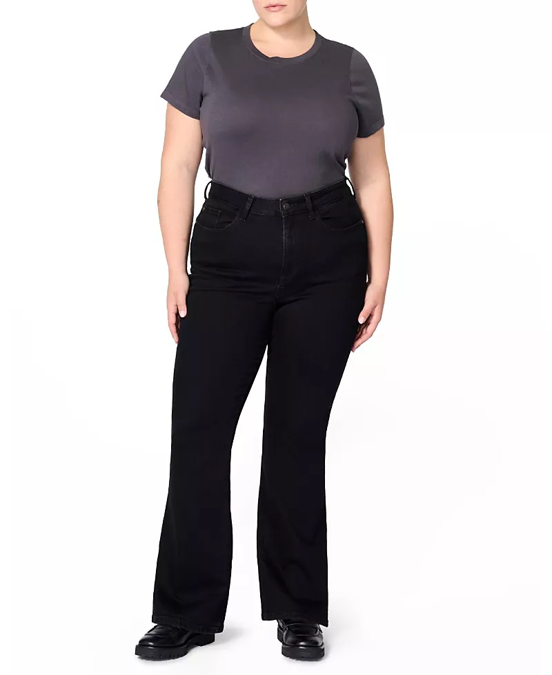 Warp + Weft Mia Plus High Rise Flare in Well