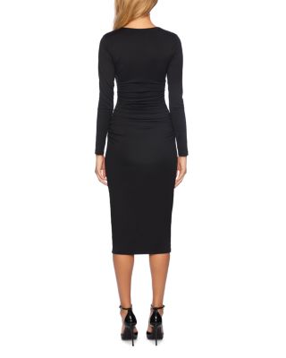Ruched Long Sleeve Midi Dress