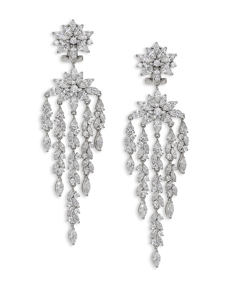 NADRI SAV CUBIC ZIRCONIA CLUSTER CHANDELIER EARRINGS