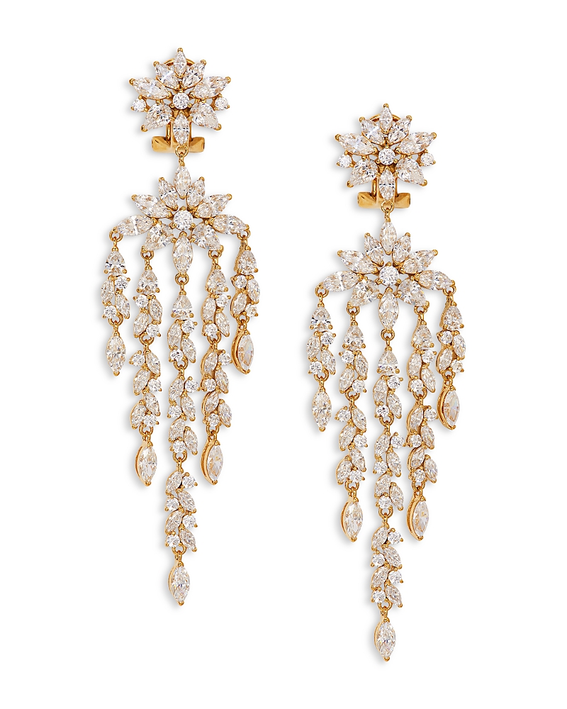 NADRI SAV CUBIC ZIRCONIA CLUSTER CHANDELIER EARRINGS