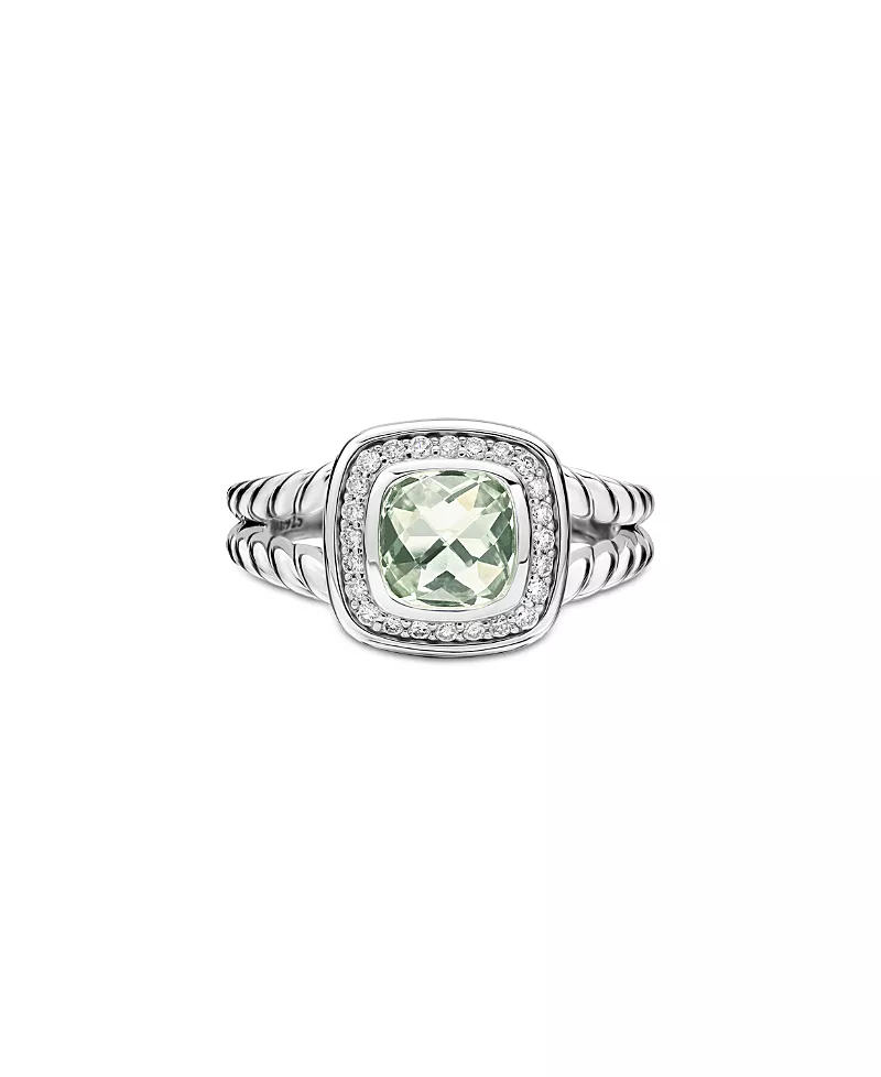 David Yurman Petite Albion Ring with Prasiolite & Diamonds