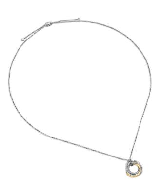 Crossover Small Pendant Necklace with 14K Gold