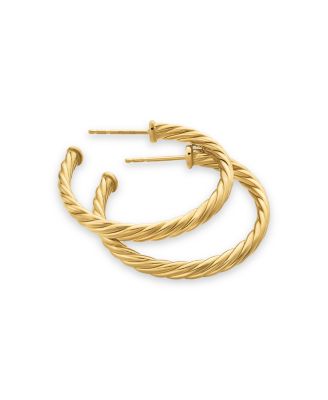 Cablespira&reg; Hoop Earrings in 18K Yellow Gold, 1in