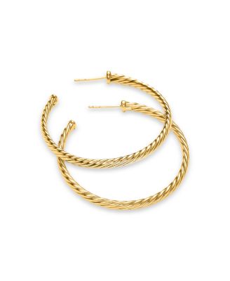 Cablespira Hoop Earrings in 18K Yellow Gold, 1.5"