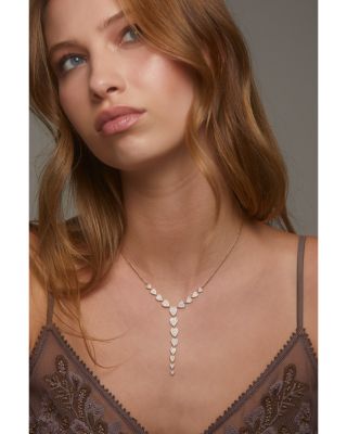 Real Love Pav&eacute; Heart Lariat Necklace in 18K Gold Plated, 16"-20"