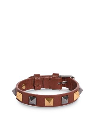Stud Embellished Leather Bracelet