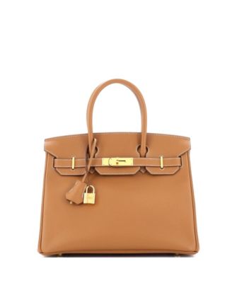Pre-Owned Hermes Birkin 30 Handbag Brown Epsom with Gold Hardware
