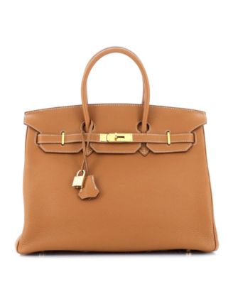 Pre-Owned HERMÈS - Birkin 35 Handbag Brown Togo with Gold Hardware