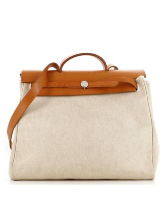 Pre-Owned Hermes Mm Herbag Toile and Leather