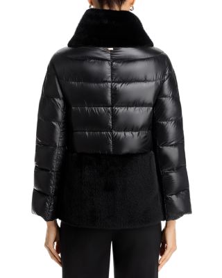 Quilted Faux Fur Trim Coat