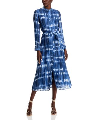 Bella Dahl - Printed Tie Waist Pleated Maxi Dress