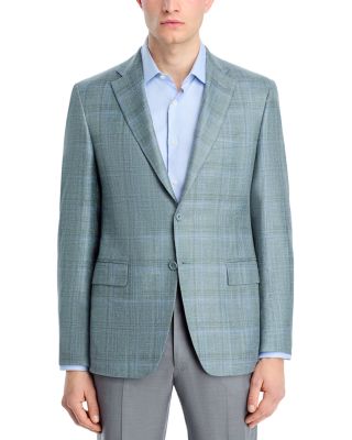 Canali Siena Wool, Silk & Linen Plaid Classic Fit Sport Coat