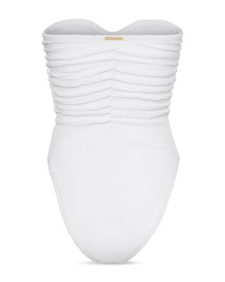 Textured Ruched One Piece Swimsuit