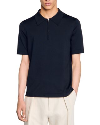 Sandro - Knitted Polo Shirt with Zip Collar